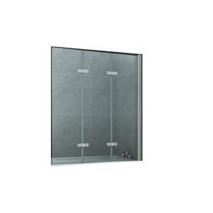 Boss & wessing Badwand  Aloni 130x140 cm Helder Glas Aluminium Chroom Profiel