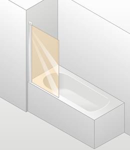 Huppe Design Elegance 1-delige Badklapwand 75x150 Cm. Matzilver-helder Glas