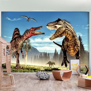 Artgeist Fighting Dinosaurs Vlies Fotobehang