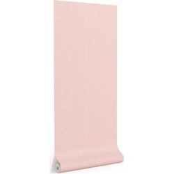 Kave Home  Arcadia behang met roze bogen 10 x 0,53 m FSC MIX Credit