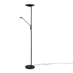 trioleuchten LED Deckenfluter BRANTFORD Schwarz schwenkbar mit Lesearm, Höhe 180cm