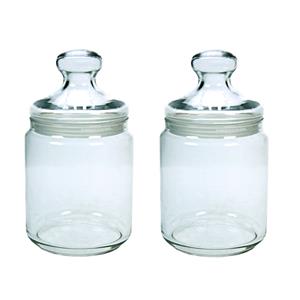Luminarc Set van 3x stuks voorraadpotten/bewaarpotten 750 ml glas met glazen deksel -