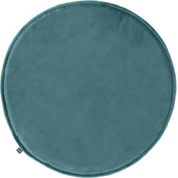 Kave Home  Rimca rond stoelkussen fluweel turquoise Ø 35 cm