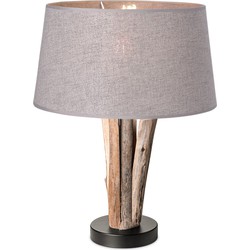 Home Sweet Home tafellamp Bindy houten takken & lampenkap Melrose - grijs
