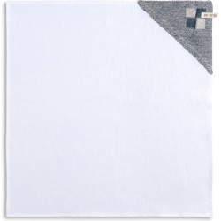 Knit Factory Linnen Theedoek - Poleerdoek - Keuken Droogdoek Block - Ecru/Granit - 65x65 cm
