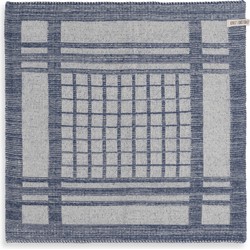Knit Factory Gebreide Keukendoek - Keukenhanddoek Emma - Ecru/Jeans - 50x50 cm