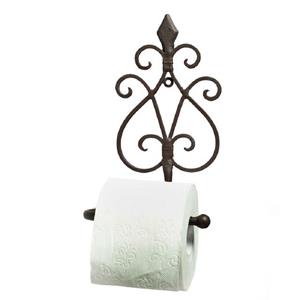 Linoows Toilettenpapierhalter Toilettenpapierhalter, brauner Papierrollenhalter, weißer Landhaus Klopapier Wandhalter mit aus Eisen
