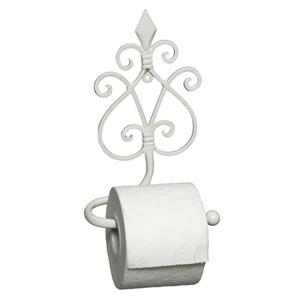 Linoows Toilettenpapierhalter Toilettenpapierhalter, weißer Papierrollenhalter, weißer Landhaus Klopapier Wandhalter mit aus Eisen