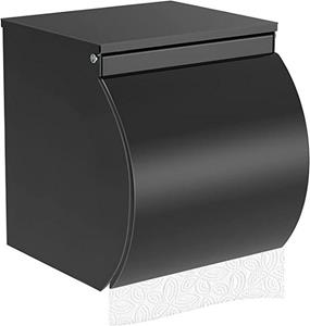 KOMIRO Toilettenpapierhalter Toilettenpapierhalter mit Deckel Klopapierhalter Schwarz Matt