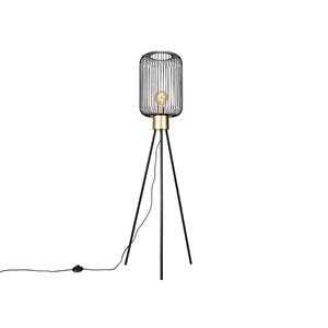 QAZQA Design-Stehlampe schwarz mit Gold - Mayelle