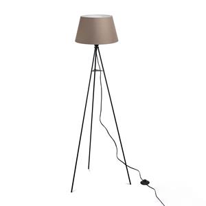 ELC Elsika Tripod-Stehlampe, Stoffschirm, braun