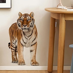 Light in the box tijger muursticker, zelfklevende realistische wilde dierenschil plak muurdecoratie kunststickers, voor thuis slaapkamer woonkamer decor 40 60cm (23.6 15.7in) Lightinthebox