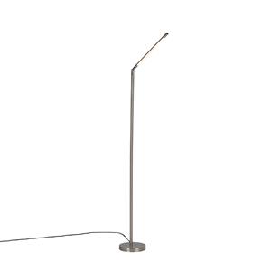 QAZQA Moderne vloerlamp staal incl. LED - Berdien