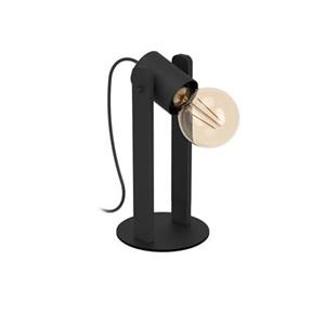 EGLO Plimsoll Tafellamp - E27 - 25,5 cm - Zwart - Staal|Hout
