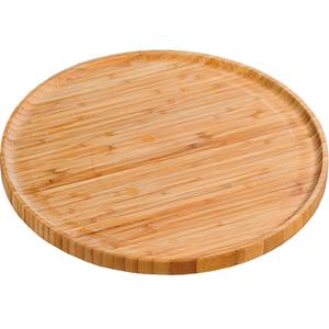 Merkloos Hapjes/taart serveer plateau van bamboe houten rond 32 cm -