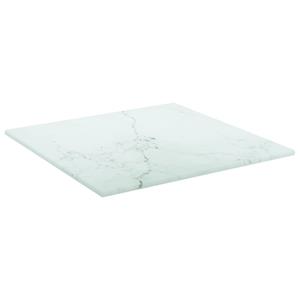 Tafelblad 30x30 Cm 6 Mm Gehard Glas Met Marmeren Design Wit