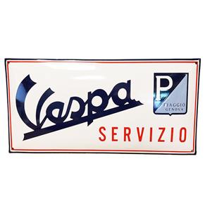 Fiftiesstore Vespa Servizio Emaille Bord - 50 x 25cm