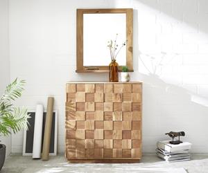 DELIFE Sideboard Grace 83 cm Akazie Natur Handmade Massivholz