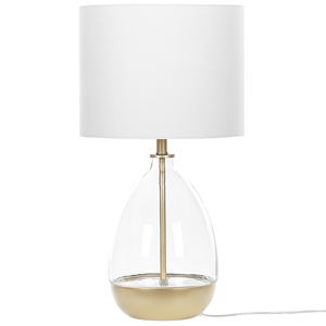 BELIANI Tafellamp glas wit/goud OKARI