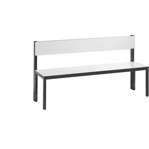 C+P Garderobenbank BASIC PLUS, einseitig, Sitzfläche HPL, halbhoch, Länge 1500 mm, weiß