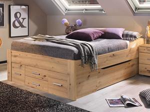 Mobistoxx Bed SCARLETT 140x200 cm artisan eik met zes lades zonder hoofdeinde