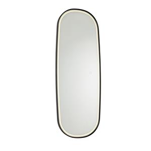 QAZQA Moderner Badezimmerspiegel schwarz inkl. LED und Touchdimmer - Geraldien