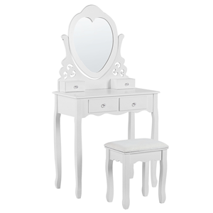 BELIANI Kaptafel met spiegel en stoel wit DIVA