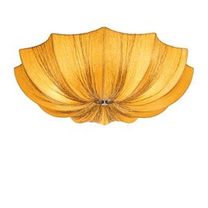 qazqa Design-Deckenlampe Gold Silk 52 cm 3-flammig - Plu - Gold/Messing