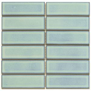 The Mosaic Factory Barcelona Mozaïektegel - 4.5x14.5x0.6cm - wand/vloer tegel - binnen/buiten - rechthoek - keramiek - Turquoise AF45125