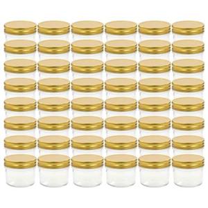 VidaXL Jampotten met goudkleurige deksels 48 st 110 ml glas