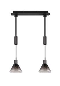 Trio international Design hanglamp Stanley 2-lichts smoke glas 319500232