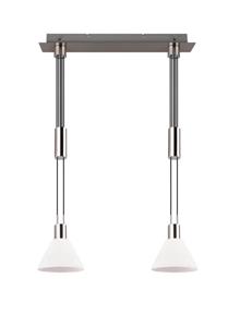 Trio international Design hanglamp Stanley 2-lichts wit glas 319500207