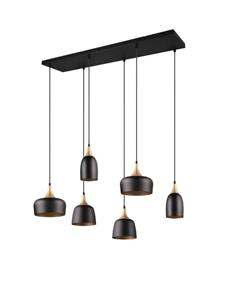 Trio international Design hanglamp Chiraz zwart 6-lichts 310500632