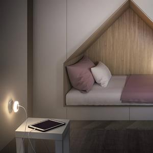 ledvance Lunetta hexagon Steckdosen-Nachtlicht, weiß, 5W, 5lm, warmweißes Licht, usb-a & usb-c Anschluss, LED-Technologie, Ladefunktionalität, lange