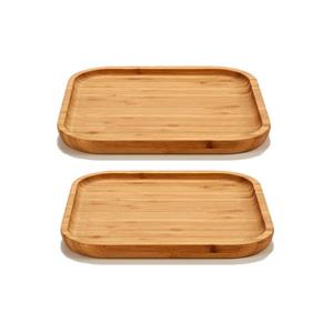 Arte r 2x stuks bamboe houten broodplanken/serveerplanken vierkant 20 cm -