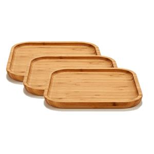 Arte r 4x stuks bamboe houten broodplanken/serveerplanken vierkant 20 cm -