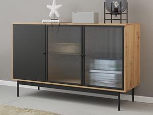 Mobistoxx Dressoir BRUHL 3 deuren artisan eik/zwart