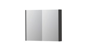INK SPK2 spiegelkast met 2 dubbelzijdige spiegeldeuren, 2 verstelbare glazen planchetten, stopcontact en schakelaar 90 x 14 x 73 cm, hoogglans