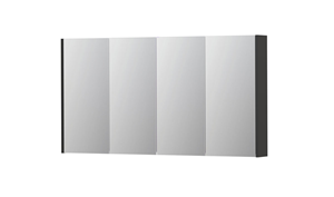 INK SPK2 spiegelkast met 4 dubbelzijdige spiegeldeuren, 4 verstelbare glazen planchetten, stopcontact en schakelaar 140 x 14 x 73 cm, hoogglans