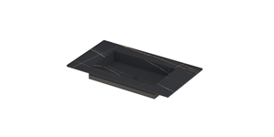 INK Post wastafel in keramische slab met envelop bodem zonder kraangat 80x45x1cm, lauren black mat