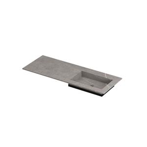 INK Post wastafel in keramische slab met envelop bodem wasbak rechts zonder kraangat 120x45x1cm, armani grey mat