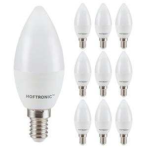 HOFTRONIC™ 10x E14 LED Lamp - 2,9 Watt 250 lumen - 6500K daglicht wit licht - Kleine fitting - Vervangt 35 Watt - C37 kaarslamp