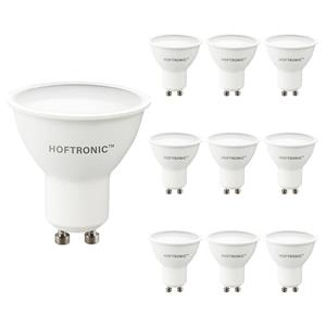 HOFTRONIC™ 10x GU10 LED spot - 4,5 Watt 400 lumen - 6500K daglicht wit licht - LED reflector - Vervangt 35 Watt