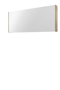 Proline Comfort spiegelkast met spiegels aan binnen- en buitenzijde en 3 deuren 140 x 60 x 14 cm, raw oak