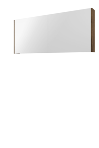 Proline Comfort spiegelkast met spiegels aan binnen- en buitenzijde en 3 deuren 140 x 60 x 14 cm, cabana oak