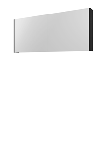 Proline Xcellent spiegelkast met 2 dubbel gespiegelde deuren 140 x 60 x 14 cm, mat zwart