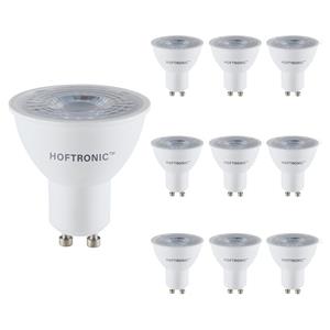 HOFTRONIC™ 10x GU10 LED spot - 4,5 Watt 345 lumen - 38° - 6500K Daglicht wit licht - Dimbaar - LED reflector - Vervangt 50 Watt