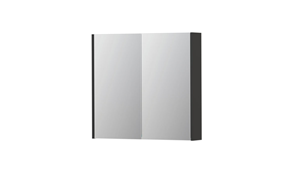 INK SPK2 spiegelkast met 2 dubbelzijdige spiegeldeuren, 2 verstelbare glazen planchetten, stopcontact en schakelaar 80 x 14 x 73 cm, hoogglans