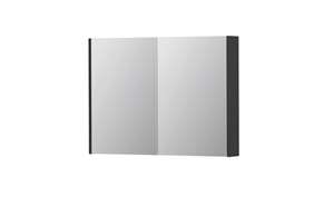 INK SPK2 spiegelkast met 2 dubbelzijdige spiegeldeuren, 4 verstelbare glazen planchetten, stopcontact en schakelaar 100 x 14 x 73 cm, hoogglans
