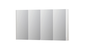 INK SPK2 spiegelkast met 4 dubbelzijdige spiegeldeuren, 4 verstelbare glazen planchetten, stopcontact en schakelaar 140 x 14 x 73 cm, hoogglans wit